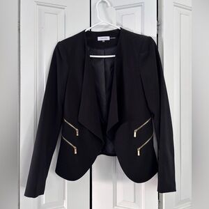 Calvin Klein Black Blazer with Gold Zippers